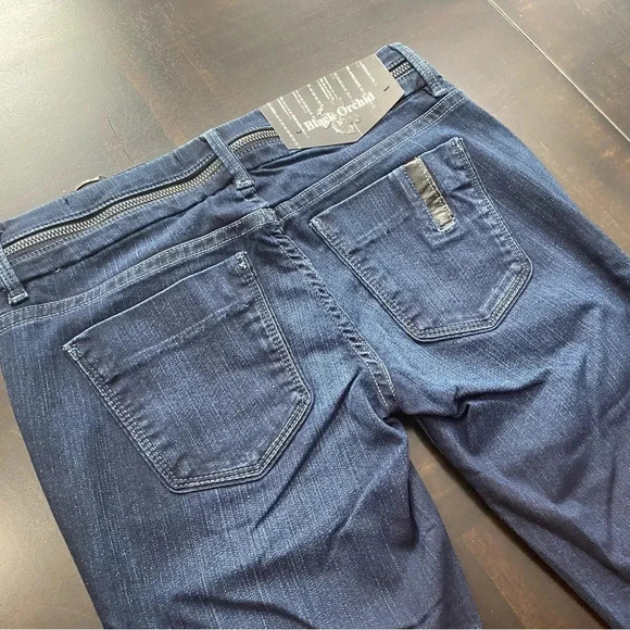 BLACK ORCHID Women's Zip Pocket Skinny Boot Cut Blue Jeans Sz 24 Denim NWT. - Picture 9 of 13
